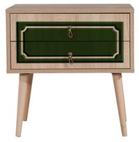 stalas 60 40 - Naktinis staliukas Kalune Design 869, 61 cm, žalios/ąžuolo spalvos - 2 nuotrauka