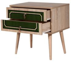 stalas 60 40 - Naktinis staliukas Kalune Design 869, 61 cm, žalios/ąžuolo spalvos - 3 nuotrauka