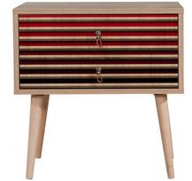 stalas 60 40 - Naktinis staliukas Kalune Design 869, 61 cm, ąžuolo/tamsiai raudonos spalvos - 2 nuotrauka
