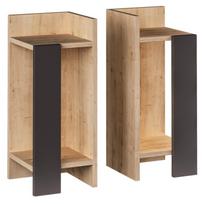 naktinis staliukas komplektas - Naktinių staliukų komplektas Kalune Design 855(I), 2 vnt, rudas/pilkas - 1 nuotrauka