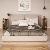 naktinis staliukas komplektas - Naktinių staliukų komplektas Kalune Design 855(I), 2 vnt, rudas/pilkas - 2 nuotrauka