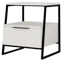 Naktinis staliukas Kalune Design 855(I), 50 cm, baltas/juodas