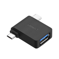 ugreen adapter usb c - Adapteris Ugreen USB - USB-C/Micro-USB, juoda - 1 nuotrauka