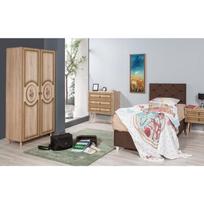 spinta - Spinta Kalune Design Wardrobe 863 (I), 90 cm, ąžuolo spalvos/tamsiai ruda - 4 nuotrauka