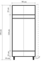 spinta - Spinta Kalune Design Wardrobe 863 (I), 90 cm, ąžuolo spalvos/tamsiai ruda - 8 nuotrauka
