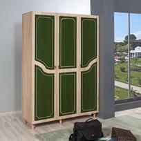 tamsios spintos - Spinta Kalune Design Wardrobe 863 (VI), 135 cm, ąžuolo spalvos/tamsiai žalia - 4 nuotrauka