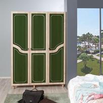 tamsios spintos - Spinta Kalune Design Wardrobe 863 (VI), 135 cm, ąžuolo spalvos/tamsiai žalia - 5 nuotrauka