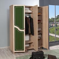 tamsios spintos - Spinta Kalune Design Wardrobe 863 (VI), 135 cm, ąžuolo spalvos/tamsiai žalia - 6 nuotrauka