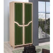 tamsios spintos - Spinta Kalune Design Wardrobe 869 (IV), 90 cm, ąžuolo spalvos/tamsiai žalia - 5 nuotrauka