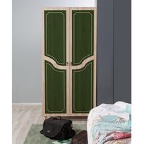 tamsios spintos - Spinta Kalune Design Wardrobe 869 (IV), 90 cm, ąžuolo spalvos/tamsiai žalia - 6 nuotrauka