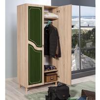 tamsios spintos - Spinta Kalune Design Wardrobe 869 (IV), 90 cm, ąžuolo spalvos/tamsiai žalia - 7 nuotrauka
