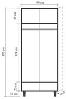 tamsios spintos - Spinta Kalune Design Wardrobe 869 (IV), 90 cm, ąžuolo spalvos/tamsiai žalia - 8 nuotrauka