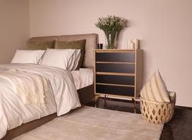 naktine komod - Naktinė spintelė Kalune Design Yuna, juoda/ruda - 2 nuotrauka