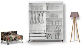 drabuzine - Kalune Design Drabužinė Pasific Home Fuga - 170 Parlak Beyaz Dolap - 2 nuotrauka