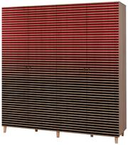 Spinta Kalune Design Wardrobe 869 (V), 180 cm, ąžuolo spalva/raudona