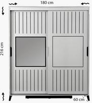 drabuzine - Kalune Design Drabužinė Pasific Home Fuga - 180 Parlak Beyaz Dolap - 7 nuotrauka