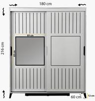 drabuzine - Kalune Design Drabužinė Pasific Home Fuga - 180 Parlak Beyaz Dolap - 8 nuotrauka