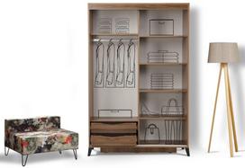 spintos drabuzines - Kalune Design Drabužinė Pasific Home Fuga - 120 Ceviz Dolap - 2 nuotrauka