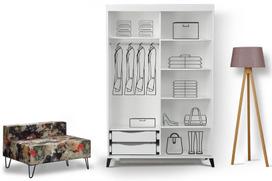 spintos drabuzines - Kalune Design Drabužinė Pasific Home Fuga - 130 Parlak Beyaz Dolap - 2 nuotrauka