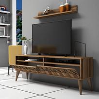 svetaines staliukas - Kalune Design Svetainės baldų rinkinys Line - Walnut - 2 nuotrauka