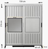 spintos drabuzines - Kalune Design Drabužinė Pasific Home Fuga - 150 Meşe Dolap - 8 nuotrauka