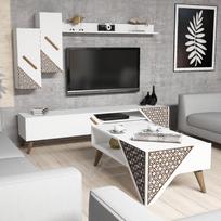 berilis - Svetainės baldų komplektas Kalune Design 845(XXVI), baltas - 3 nuotrauka