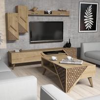 berilis - Svetainės baldų komplektas Kalune Design 845(V), rudas - 3 nuotrauka