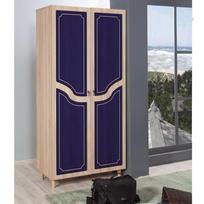 tamsios spintos - Spinta Kalune Design Wardrobe 869 (IV), 90 cm, tamsiai mėlyna/ąžuolo spalvos - 5 nuotrauka