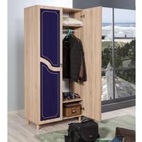 tamsios spintos - Spinta Kalune Design Wardrobe 869 (IV), 90 cm, tamsiai mėlyna/ąžuolo spalvos - 7 nuotrauka