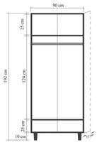 tamsios spintos - Spinta Kalune Design Wardrobe 869 (IV), 90 cm, tamsiai mėlyna/ąžuolo spalvos - 8 nuotrauka