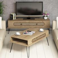 svetaines staliukas - Kalune Design Svetainės baldų rinkinys Ekol - Oak - 3 nuotrauka