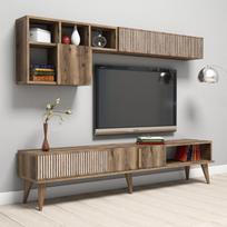 svetaines staliukas - Kalune Design Svetainės baldų rinkinys Milan - Walnut - 2 nuotrauka