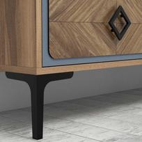 baldai - Svetainės baldų komplektas Kalune Design 845(III), tamsiai rudas/mėlynas - 3 nuotrauka
