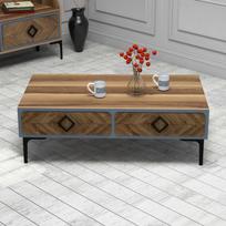 baldai - Svetainės baldų komplektas Kalune Design 845(III), tamsiai rudas/mėlynas - 4 nuotrauka