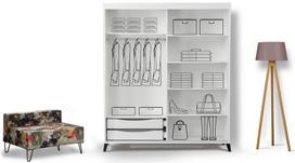 drabuzine - Kalune Design Drabužinė Pasific Home Fuga - 150 Parlak Beyaz Dolap - 2 nuotrauka