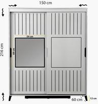 drabuzine - Kalune Design Drabužinė Pasific Home Fuga - 150 Parlak Beyaz Dolap - 8 nuotrauka