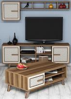 Kalune Design Svetainės baldų rinkinys Ayla - Walnut, Kreminis