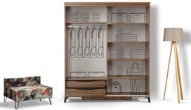spintos drabuzines - Kalune Design Drabužinė Pasific Home Fuga - 160 Ceviz Dolap - 2 nuotrauka