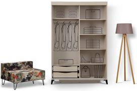spinta 120 cm - Kalune Design Drabužinė Pasific Home Fuga - 120 Meşe Dolap - 2 nuotrauka