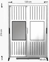 spintos drabuzines - Kalune Design Drabužinė Pasific Home Fuga - 120 Parlak Beyaz Dolap - 6 nuotrauka