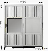 drabuzine - Kalune Design Drabužinė Pasific Home Fuga - 160 Parlak Beyaz Dolap - 8 nuotrauka