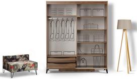 150 cm spinta - Kalune Design Drabužinė Pasific Home Fuga - 150 Ceviz Dolap - 2 nuotrauka