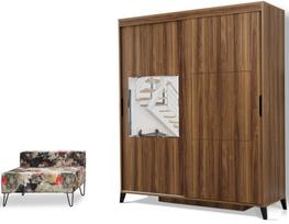 150 cm spinta - Kalune Design Drabužinė Pasific Home Fuga - 150 Ceviz Dolap - 5 nuotrauka
