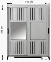 drabuzine - Kalune Design Drabužinė Pasific Home Fuga - 140 Parlak Beyaz Dolap - 6 nuotrauka