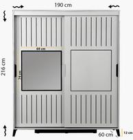 spintos drabuzines - Kalune Design Drabužinė Pasific Home Fuga - 190 Meşe Dolap - 8 nuotrauka