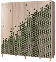 Spinta Kalune Design Wardrobe 863 (II), 180 cm, ąžuolo spalvos/žalia