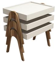 dalimis 32 - 3-jų kavos staliukų komplektas Kalune Design 845(I), smėlio/rudas - 1 nuotrauka