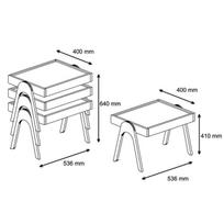 dalimis 32 - 3-jų kavos staliukų komplektas Kalune Design 845(I), smėlio/rudas - 5 nuotrauka
