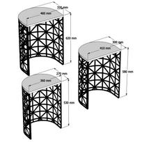 zurnalinis staliukas azuol - 3-jų kavos staliukų komplektas Kalune Design 845, šviesiai rudas/juodas - 5 nuotrauka