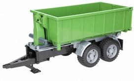 modeliukai traktoriai - Priekaba Bruder Roll Off Container Trailer 02035, žalia - 1 nuotrauka